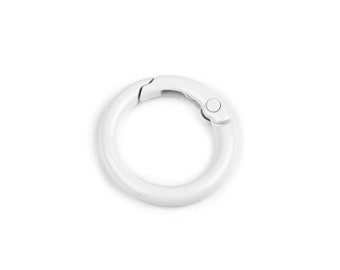 Ring Karabiner für Schlüssel / Taschen Mini 16 mm weiß lackiert