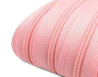 Continuous zipper light pink 3 mm from 0.5 m
