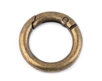 Ring Karabiner für Schlüssel / Taschen 18mm bronzefarben