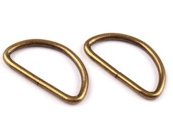 2 D-rings 30 mm bronze