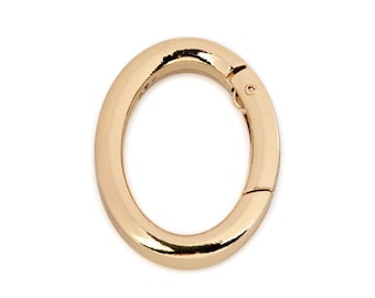 Ring Karabiner Oval für Schlüssel / Taschen gold