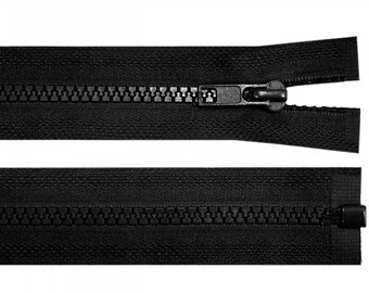 Separable zipper plastic 75 cm black 5 mm