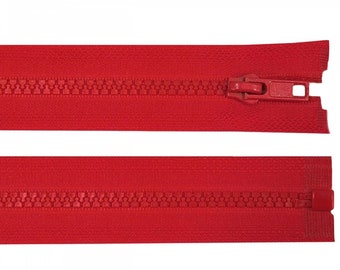 teilbarer Reißverschluss Kunststoff 85cm rot 5mm
