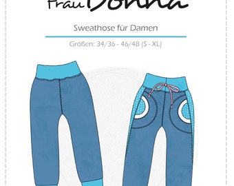 Farbenmix Schnittmuster Sweathose Frau Donna Gr. 34-48