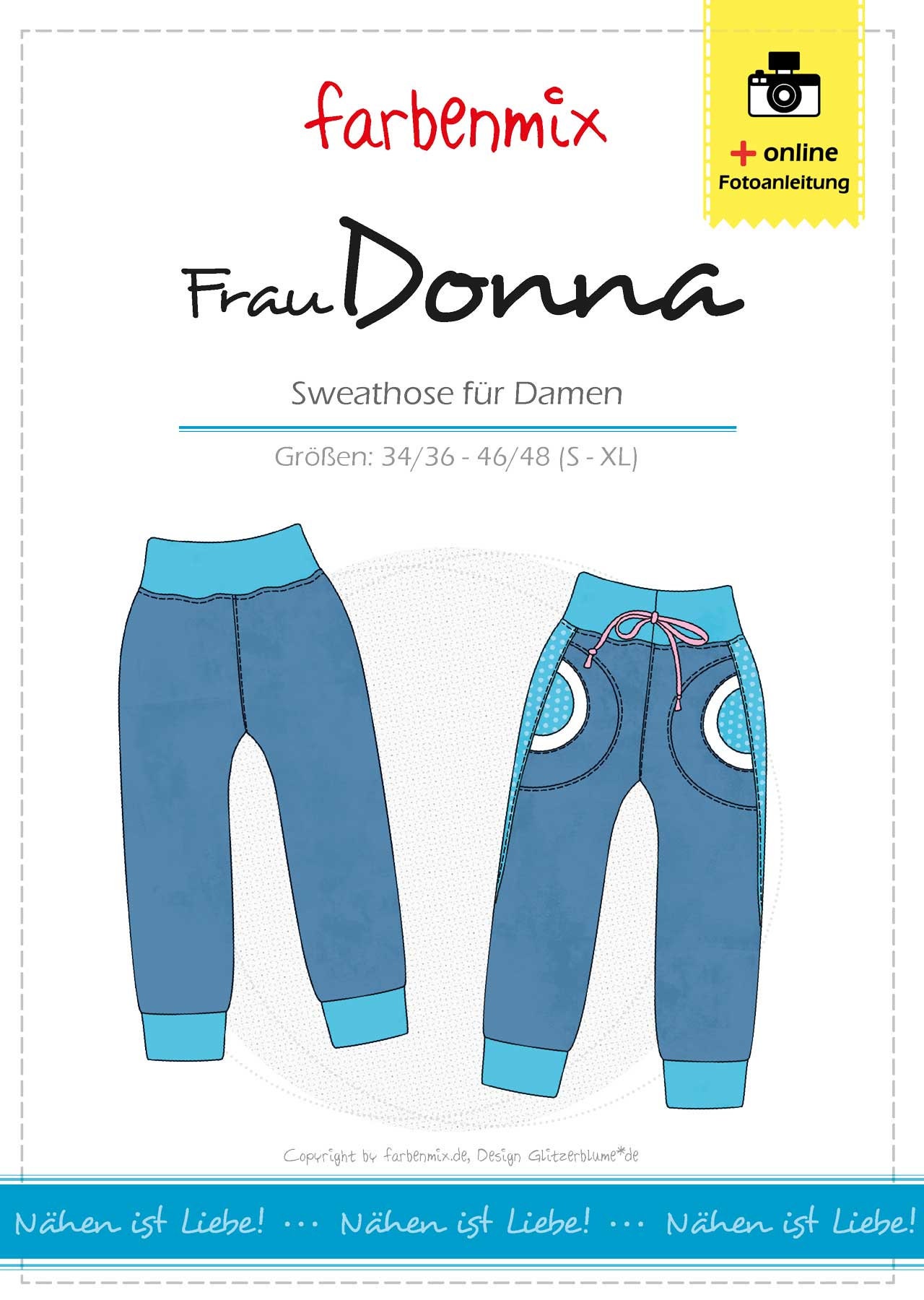 Color Mix Sewing Pattern Sweatpants Woman Donna Gr. 34-48 - Etsy