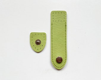 Bag closure snap button imitation leather may green green