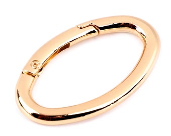 Ring Karabiner groß Oval für Schlüssel / Taschen gold