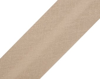 Biaisband katoen Uni beige vanaf 1 mtr