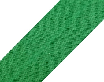 Biais liage coton uni vert à partir de 1 m