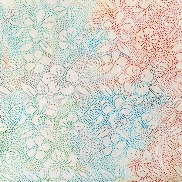 Islande Batik Coton Fleur Points Points Fleurs Pastel