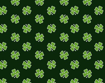 Henry Glass cotton Hello Lucky clover green