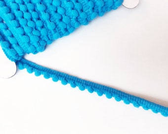 Pompon - Borte mini 1,1 cm largeur turquoise à partir de 1 m