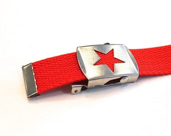 Belt buckle star 30 mm with end piece