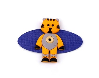 Patch rotating tiger orange blue 1 piece