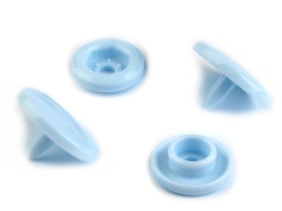 10 Plastic Snaps Round Light Blue 12 Mm 