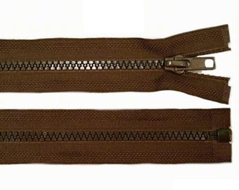 Separable zipper plastic 85 cm dark brown 5 mm