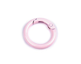 Ring Karabiner für Schlüssel / Taschen Mini 16 mm hell rosa lackiert