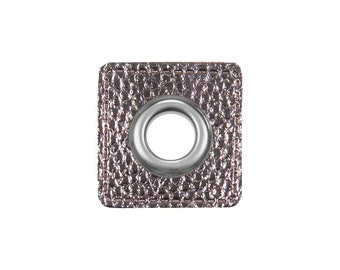 Öse Patch Aufnäher Quadrat silber metallic