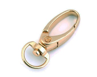 2 carabiners small 13 x 36mm gold colored