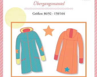Mialuna sewing pattern SHIVA girls transition coat coat Gr. 86-164