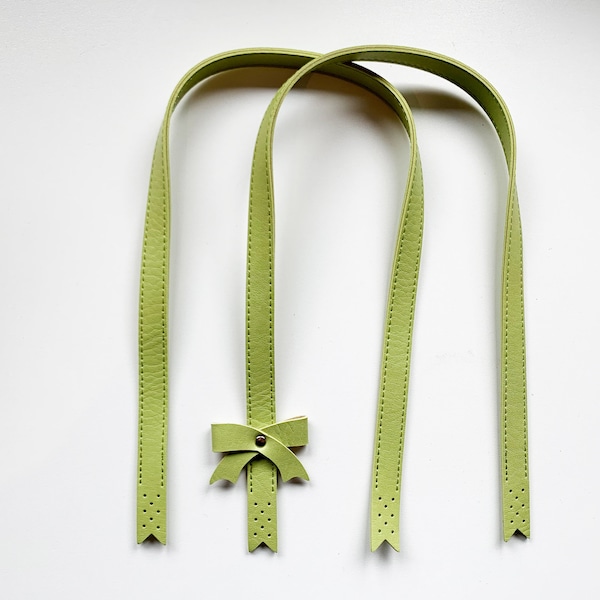 Taschenhenkel Kunstleder maigrün grün Schleife 60cm