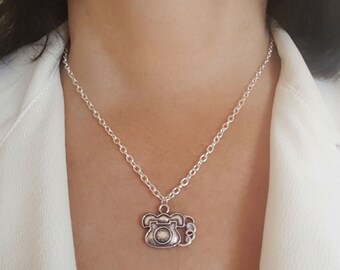 Boho Charm Silver Plated Necklace with Pendant Telephone