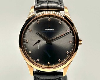 Zenith Elite Ultra Thin 18KT RG Diamond dial 182010681