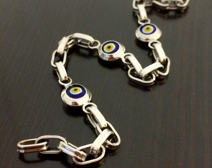 Reserved Soloreel1 14K White Gold Evil Eye Bracelet 14K Evil Eye Gold