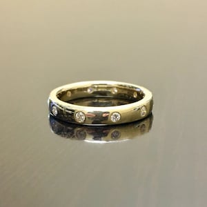 14K Yellow Gold Eternity Diamond Engagement Band - Yellow Gold Diamond Wedding Band - Diamond Eternity Band - Yellow Gold Diamond Band