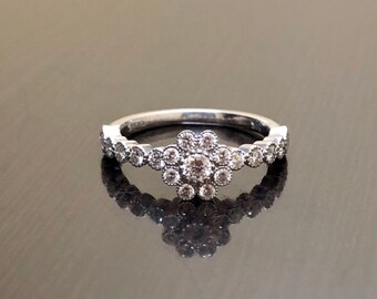 Platinum Art Deco Diamond Engagement Ring - Platinum Diamond Wedding Ring - Halo Diamond Ring - Art Deco Halo Diamond Platinum Ring