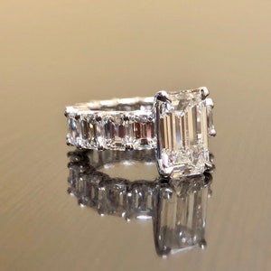 Art Deco Platinum Eternity Emerald Cut Engagement Ring - Etsy
