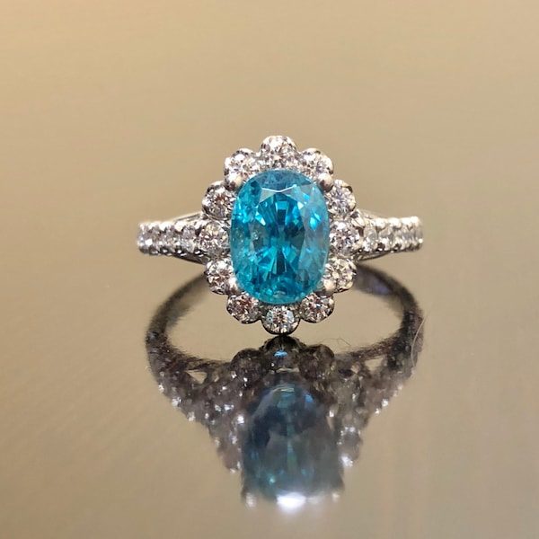 Blue Zircon Ring - Etsy