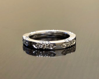 Diamond Art Deco Platinum Eternity Verlovingsband - Eternity Platinum Diamond Wedding Band - Diamond Platinum Eternity Band - Platinum Band