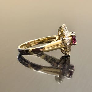 14K Yellow Gold Art Deco Ruby Diamond Engagement Ring Art Deco 14K Gold Diamond Ruby Wedding Ring Ruby Diamond Ring Art Deco Ruby Ring image 9