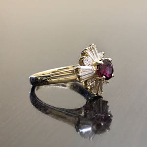 14K Yellow Gold Art Deco Ruby Diamond Engagement Ring Art Deco 14K Gold Diamond Ruby Wedding Ring Ruby Diamond Ring Art Deco Ruby Ring image 8