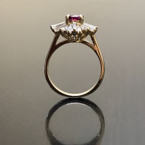 14K Yellow Gold Art Deco Ruby Diamond Engagement Ring Art Deco 14K Gold Diamond Ruby Wedding Ring Ruby Diamond Ring Art Deco Ruby Ring image 5