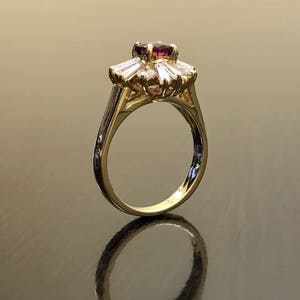 14K Yellow Gold Art Deco Ruby Diamond Engagement Ring Art Deco 14K Gold Diamond Ruby Wedding Ring Ruby Diamond Ring Art Deco Ruby Ring image 10