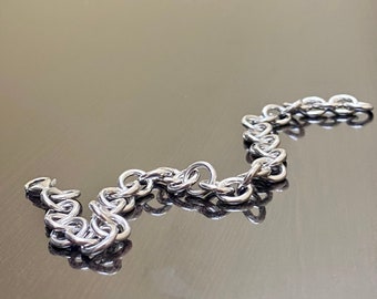Sterling Silver Bracelet - Silver Link Bracelet - Silver Charm Bracelet - Handmade Bracelet - Silver Bracelet - Sterling Bracelet - Bracelet