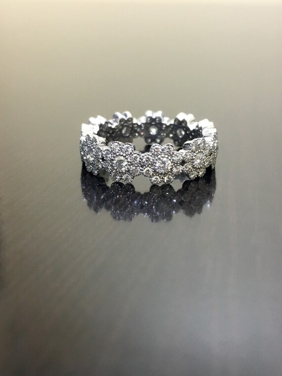 Platinum Eternity Diamond Engagement Band - Art Deco Platinum Diamond Wedding Band - Art Deco Diamond Eternity Band - Diamond Platinum Band