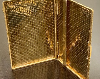 18K Two Tone Gold Buccellati Cigarette Case - M. Buccellati Mid-Century  Woven Cigarette Case in 18K Gold