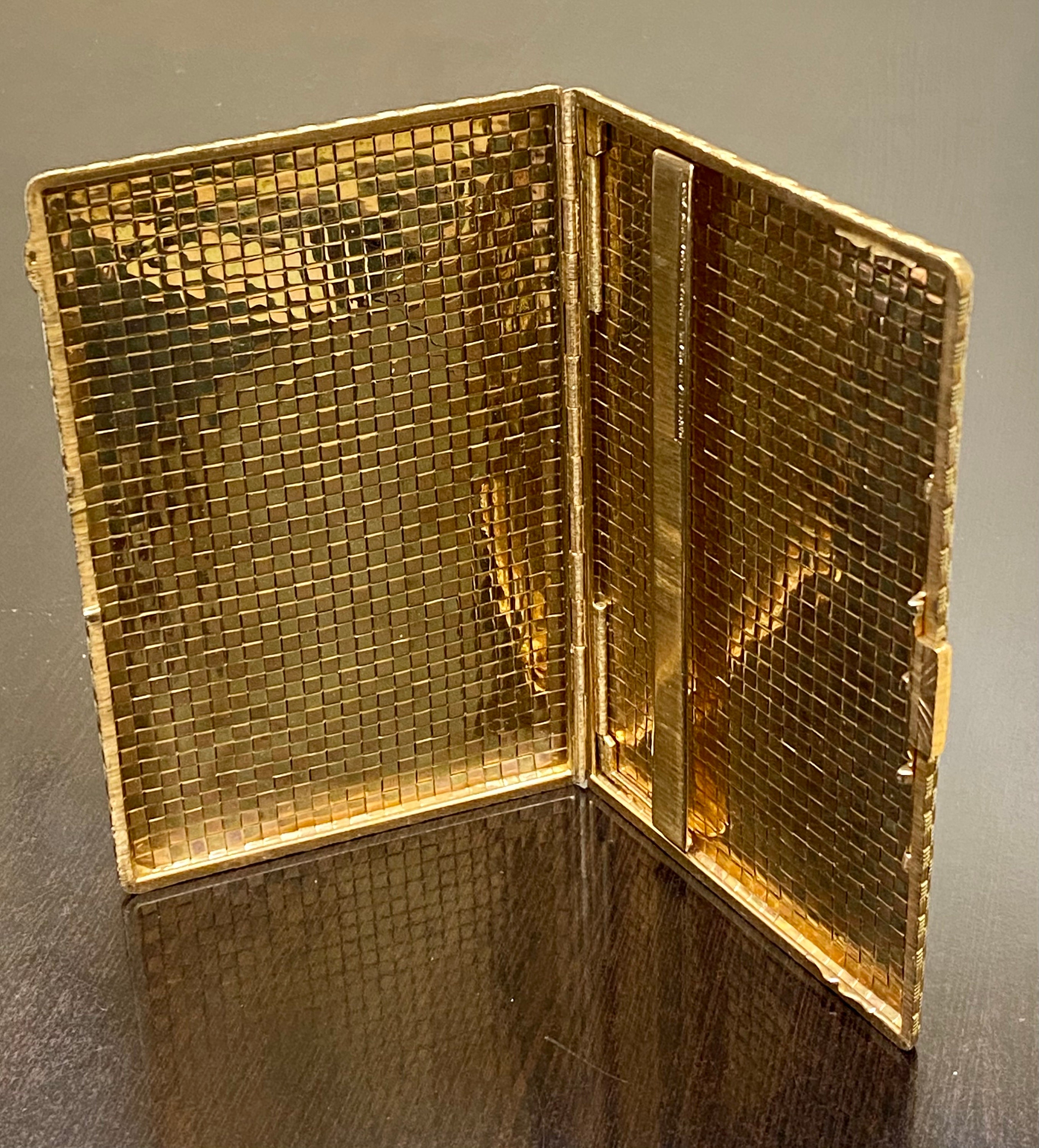 18k gold cigarette case 18K Two Tone Gold Buccellati Cigarette Case - M. Buccellati Mid-century  Woven Cigarette Case in 18K Gold - 18K Gold Buccellati Cigarette Box