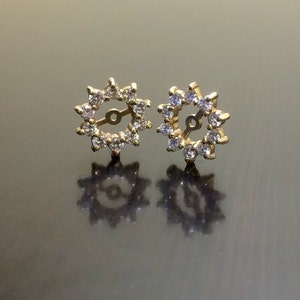 Diamond Earring Jackets - Diamond Jackets - Diamond Earrings - Diamond Stud Earrings - Diamond Studs - 14K Gold Studs - 14K Gold Earrings