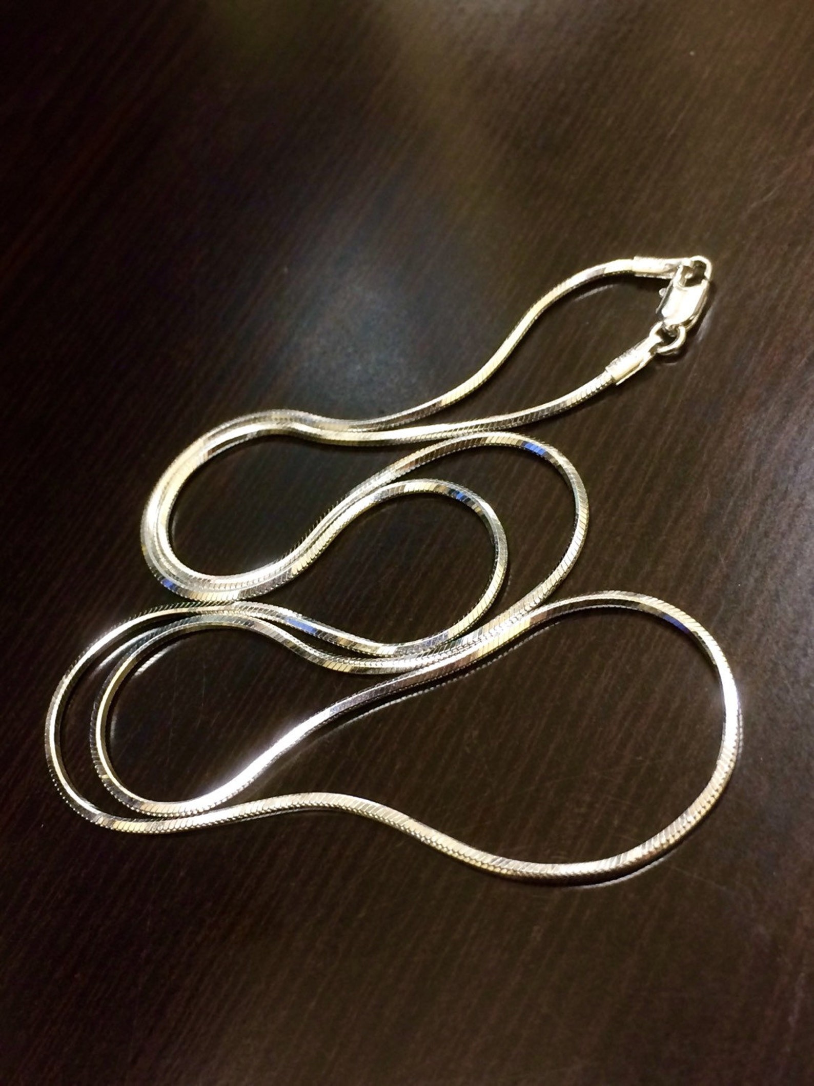 14K White Gold Snake Chain 14K Gold Snake Necklace 14K Etsy