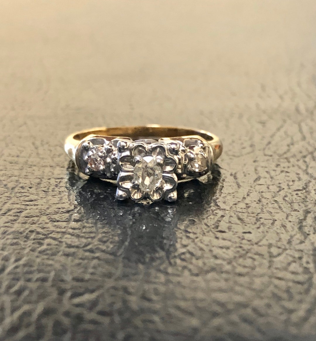 Vintage illusion engagement sale ring