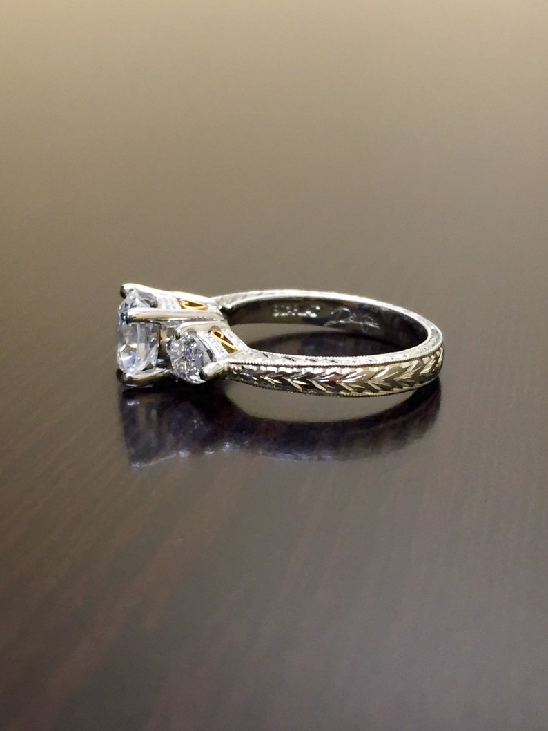 Art Deco Platinum Pear Shape Diamond Engagement Ring - Platinum Art ...
