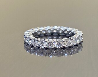 Platinum Eternity Diamond Engagement Band - Handmade Platinum Diamond Eternity Wedding Band - Art Deco Platinum Diamond Eternity Band