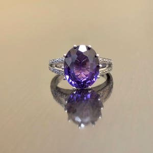 Art Deco Diamond Alexandrite Engagement Ring - Alexandrite Diamond Wedding Ring - Diamond Art Deco Alexandrite Ring - Sterling Silver Ring