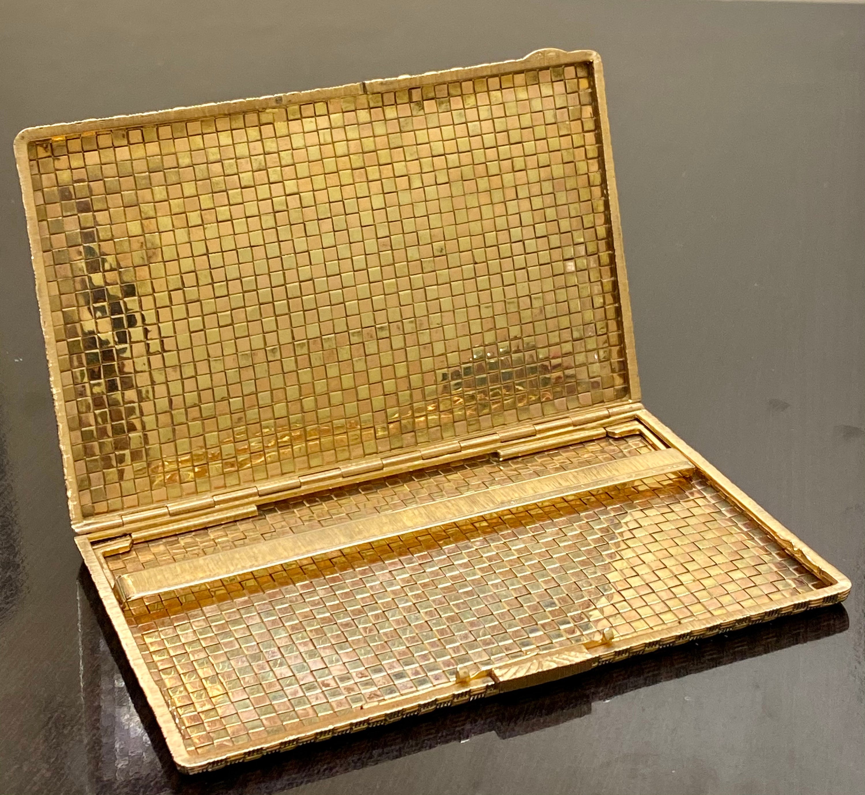 18K Two Tone Gold Buccellati Cigarette Case - M. Buccellati Mid-century  Woven Cigarette Case in 18K Gold - 18K Gold Buccellati Cigarette Box