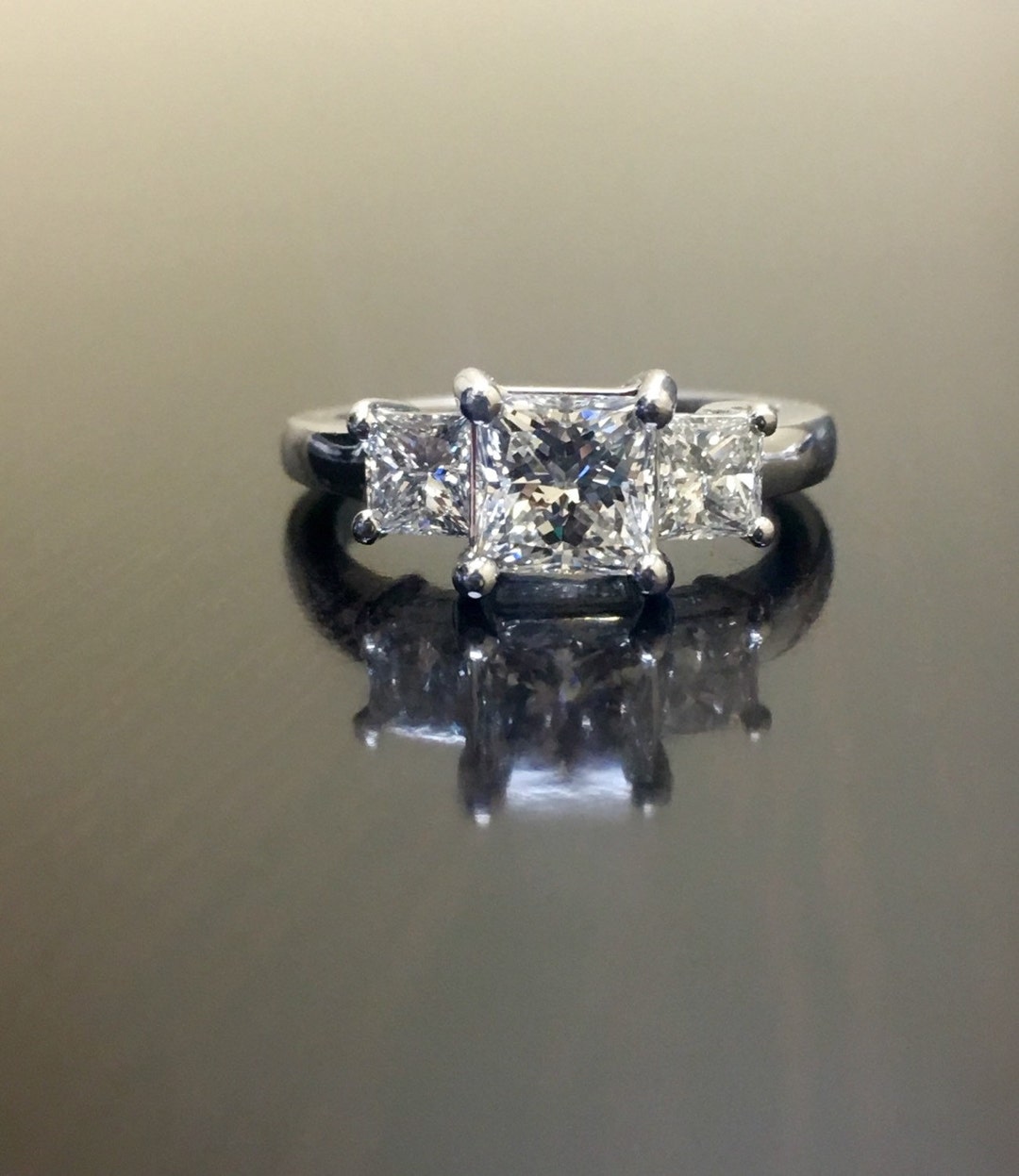 Princess Cut Diamond Engagement Ring - 14K White Gold Diamond Wedding ...