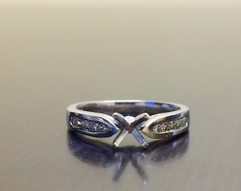 18K White Gold Diamond Engagement Ring - 18K Gold Channel Set Diamond Wedding Ring - 18K Diamond Mounting - 18K Diamond Ring - Fine Jewelry